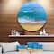 Designart - Floating Blue Waves Beach' Large Seashore Metal Circle Wall Art